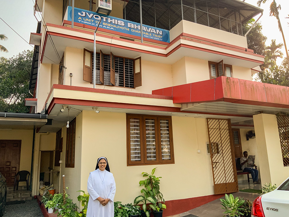 Sr. Navya Maria is a general counselor and head of the Congregation of the Mother of Carmel's media department at Jyothis Bhavan, a short-stay home for young transgender people in Kochi, southern Kerala, India. (Binu Alex)